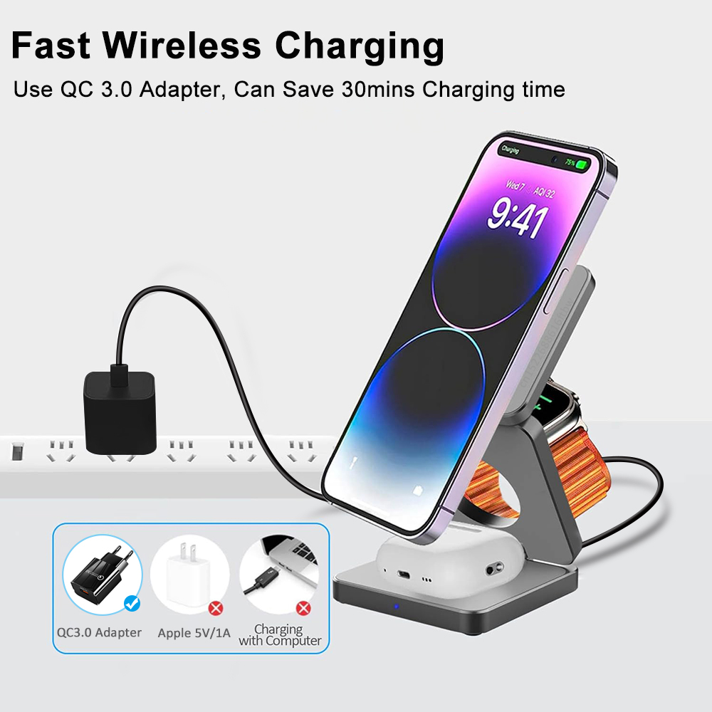 Wireless Charger 3 in 1 Foldab - Wireless Charger 3 In 1 review and price