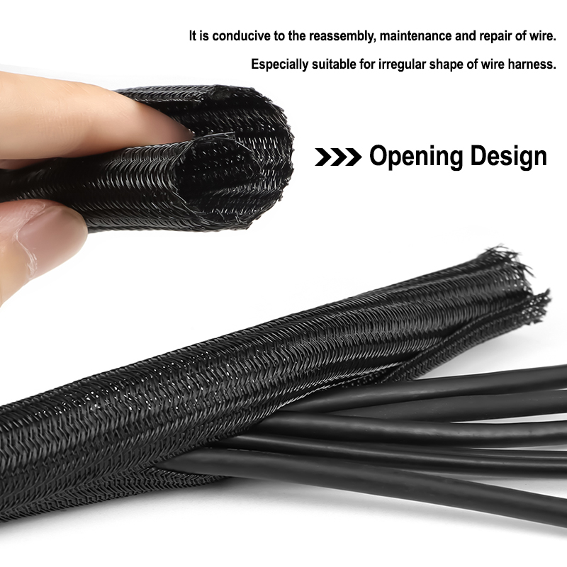 2/10m Black PET Braided Self-C - Cable Sleeve Neoprene review and price