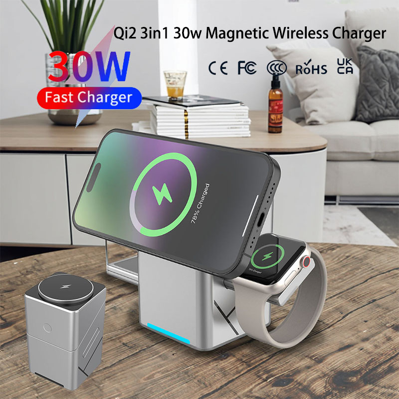 15W Touch Rotating Magnetic Mu - Wireless Charger 3 In 1 review and price