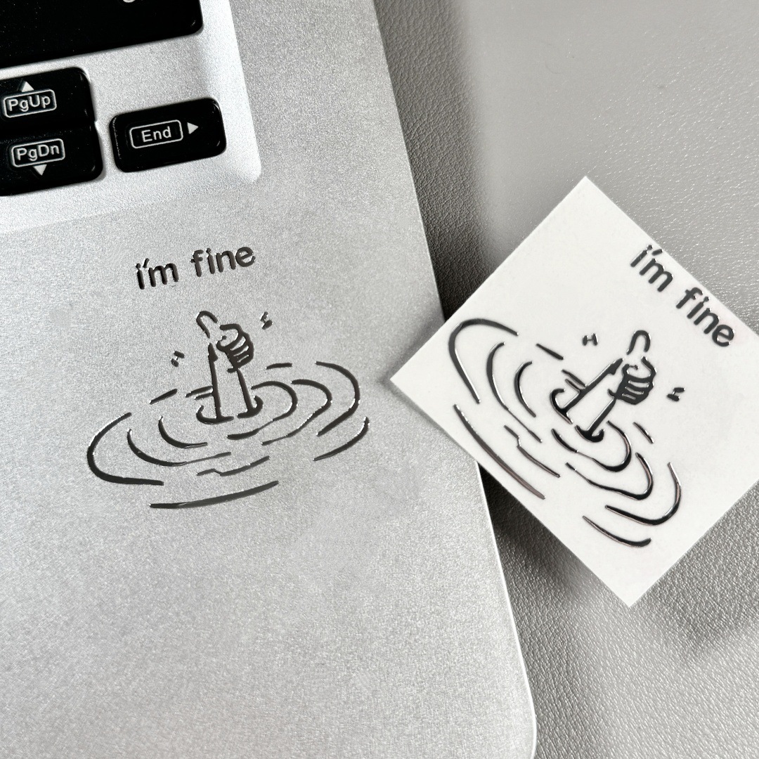 5/10Pcs I'M Fine, Funny, Sarca - Tech Accessories For Laptop review and price