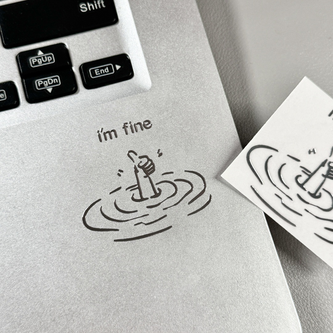 5/10Pcs I'M Fine, Funny, Sarca - Tech Accessories For Laptop review and price