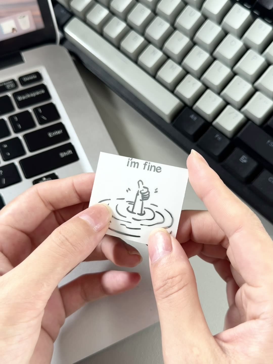 5/10Pcs I'M Fine, Funny, Sarca - Tech Accessories For Laptop review and price